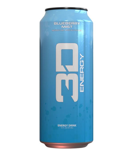 3D Energy Drink Sugar Free 200 mg Caffeine Blueberry Mist 16 FL OZ/ Pack of 12