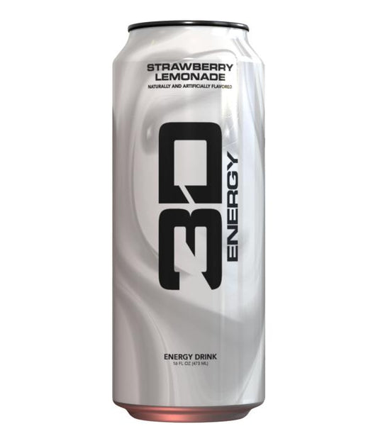 3D Energy Drink Sugar Free 200 mg Caffeine Strawberry Lemonade 16 FL OZ/ Pack of 12