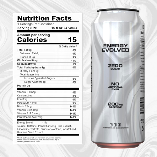 3D Energy Drink Sugar Free 200 mg Caffeine Strawberry Lemonade 16 FL OZ/ Pack of 12