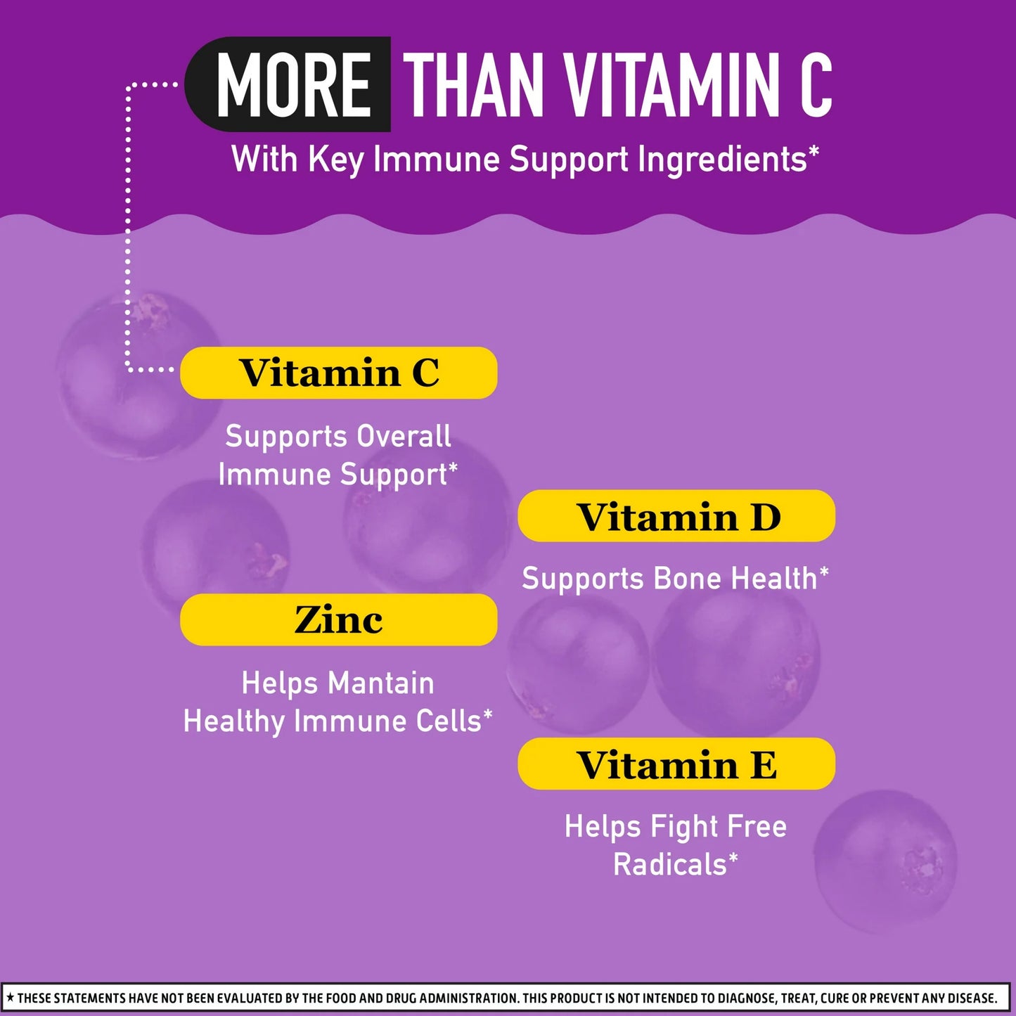 Airborne Immune Support Gummies – Vitamin C & Zinc Multivitamin (50ct Elderberry)