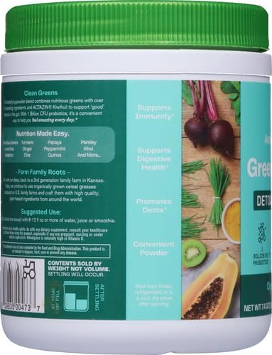 Amazing Grass Greens Superfood Detox & Digest – Clean Green Flavor | Organic Greens Powder with Probiotics & Digestive Enzymes | 30 Servings
