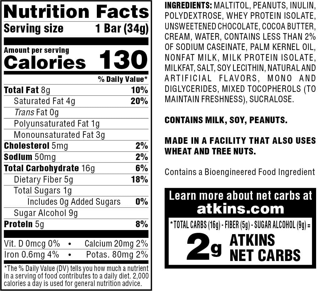 Atkins Endulge Caramel Nut Chew Bar – Dessert Favorite | Low Sugar, High Fiber, Keto-Friendly Snack | 5 Count