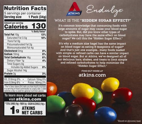 Atkins Endulge Chocolate Peanut Candies – Dessert Favorite | Sugar-Free, Low Carb, Keto-Friendly Snack | 20 Count