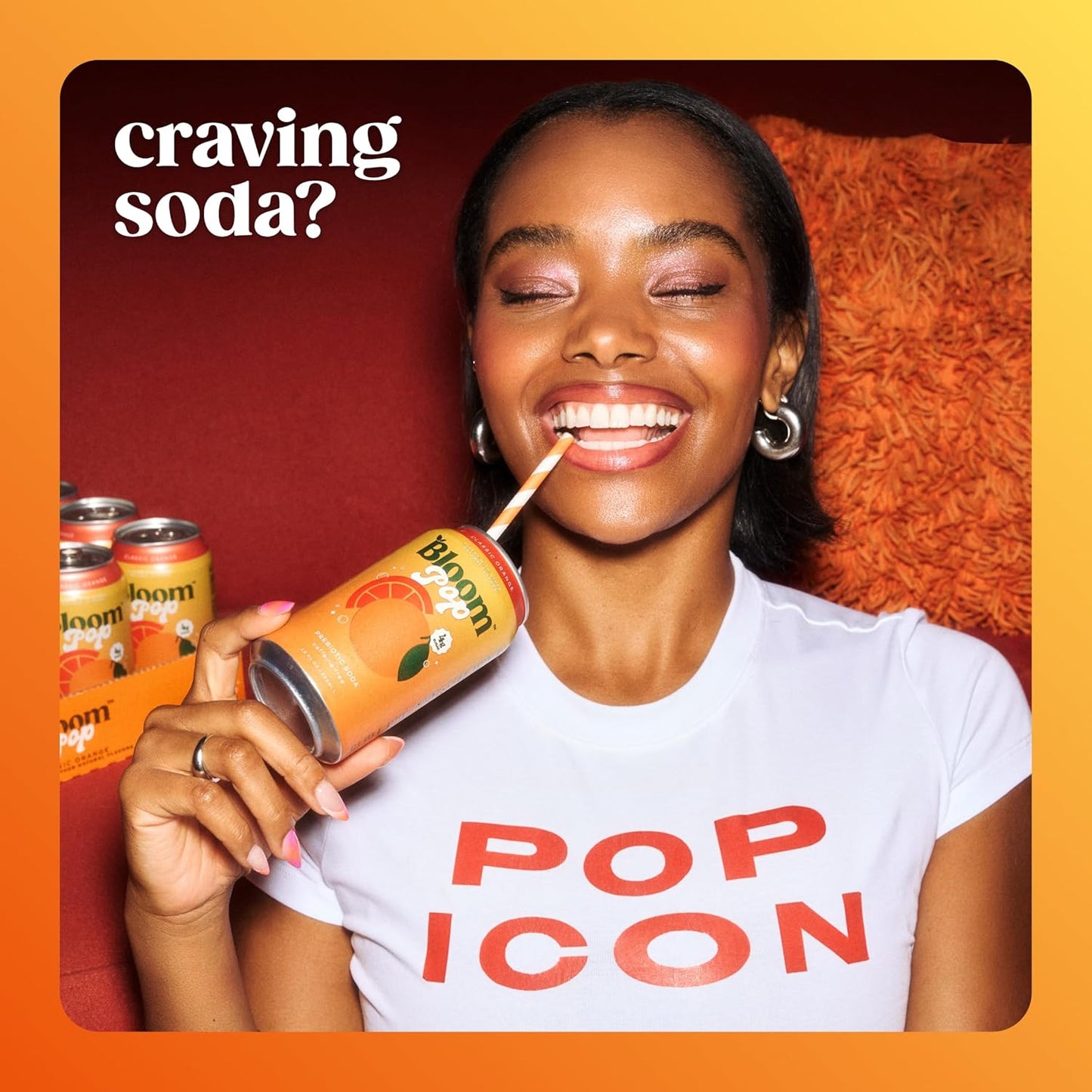 Bloom Nutrition Sparkling Energy Drink – Classic Orange, 12oz (12 Pack)