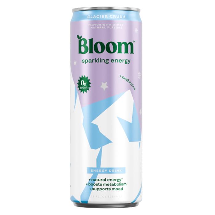 Bloom Nutrition Sparkling Energy Drink – Glacier Crush, 12oz (12 Pack)