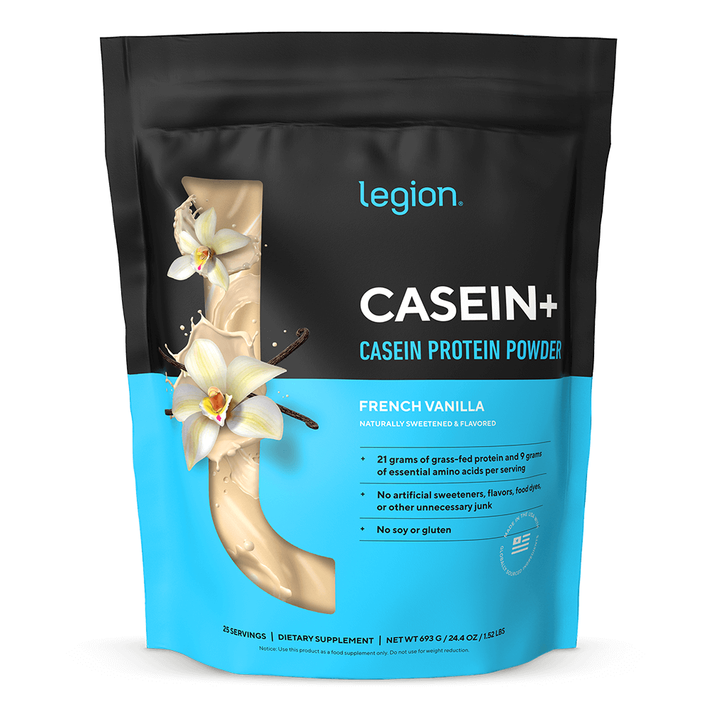 Legion Casein+ Micellar Casein Protein Powder – Vanilla Flavor | 25 Servings