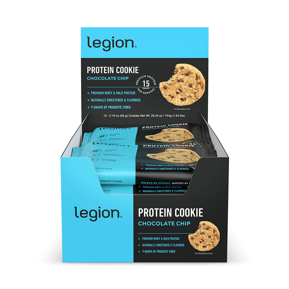 Legion Natural High-Protein Chocolate Chip Cookies – Clean, Muscle-Boosting Snack
