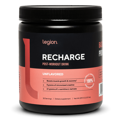 LEGION RECHARGE Post-Workout Recovery Supplement – Unflavored | Includes Creatine for Muscle Repair, Strength & Endurance