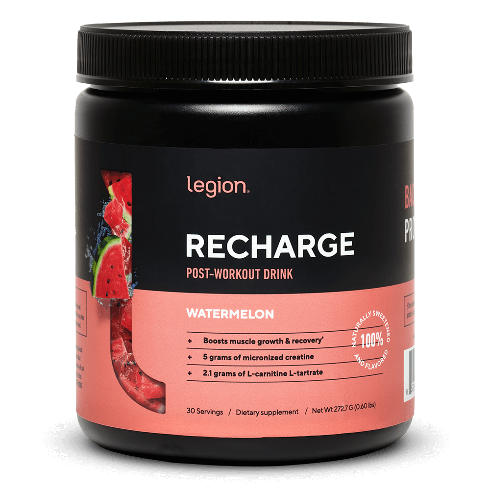 LEGION RECHARGE Post-Workout Supplement – Watermelon Flavor | Includes Creatine for Muscle Recovery, Strength & Endurance