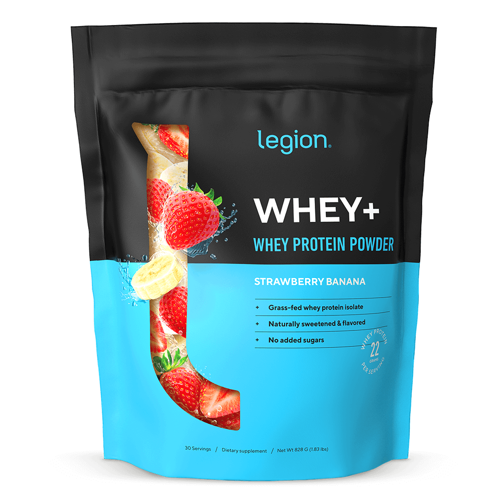Legion Whey+ Whey Protein Isolate – Strawberry Banana Flavor | 30 Servings