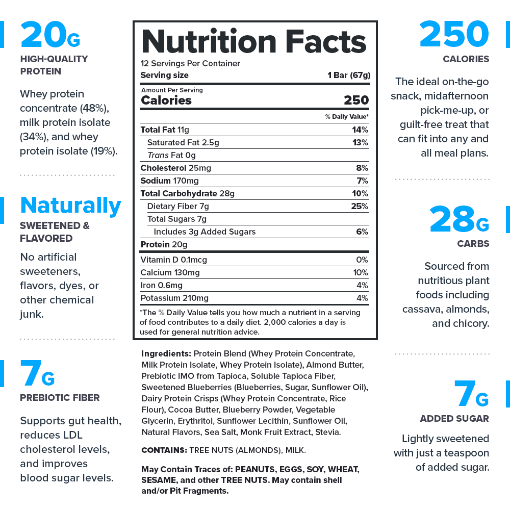 Legion Protein Bar ProBar – Blueberry Muffin | High-Protein Snack | 12 Servings