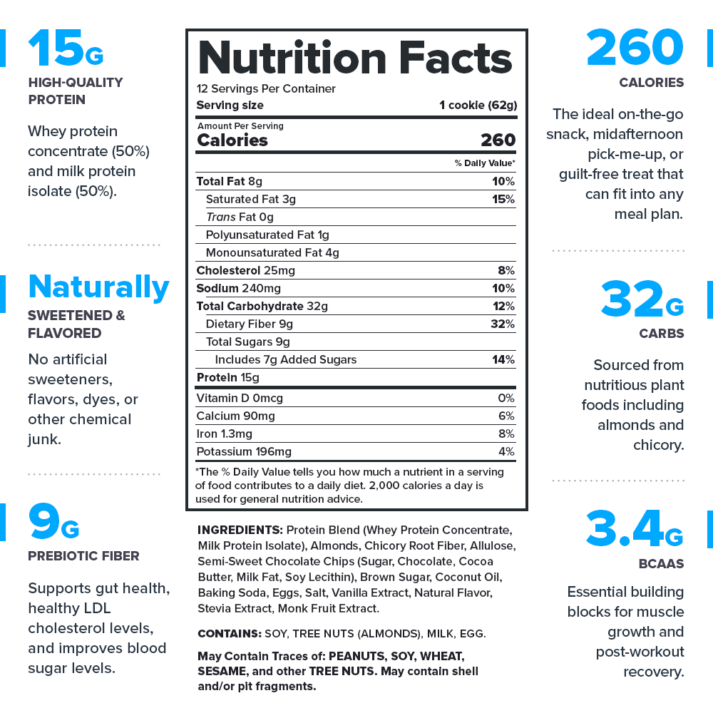 Legion Natural High-Protein Chocolate Chip Cookies – Clean, Muscle-Boosting Snack