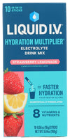 Liquid I.V. Hydration Multiplier Strawberry Lemonade, Electrolyte Powder Packets, 10 Count