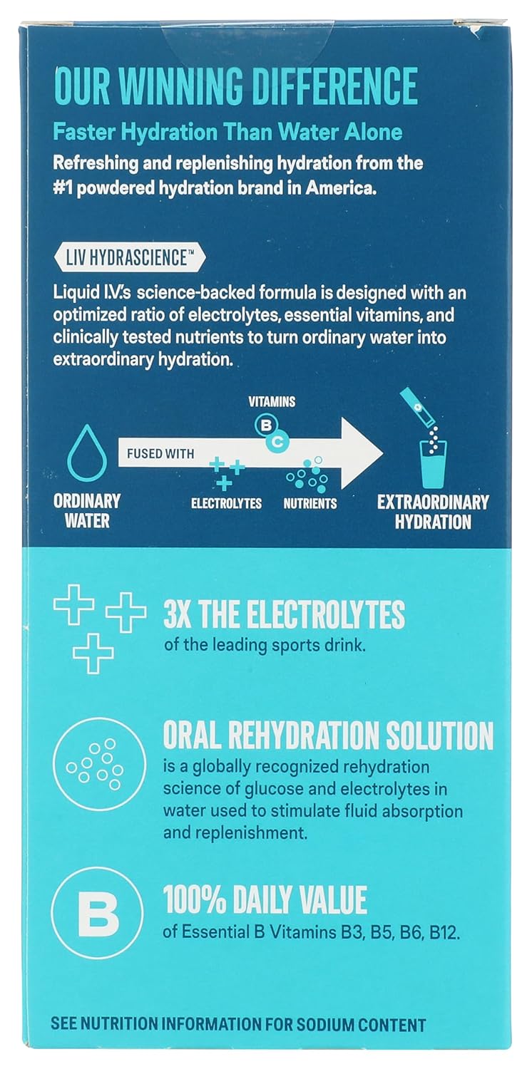 Liquid I.V. Hydration Multiplier Strawberry Lemonade, Electrolyte Powder Packets, 10 Count