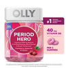 OLLY Period Hero Gummies, 60 Count | Chasteberry, Vitamin B6 & Calcium for PMS Support | Raspberry Flavor