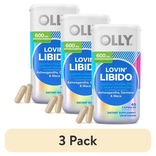 OLLY Lovin’ Libido Capsules, 40 Count | Ashwagandha & Damiana Supplement for Women’s Libido and Mood Support