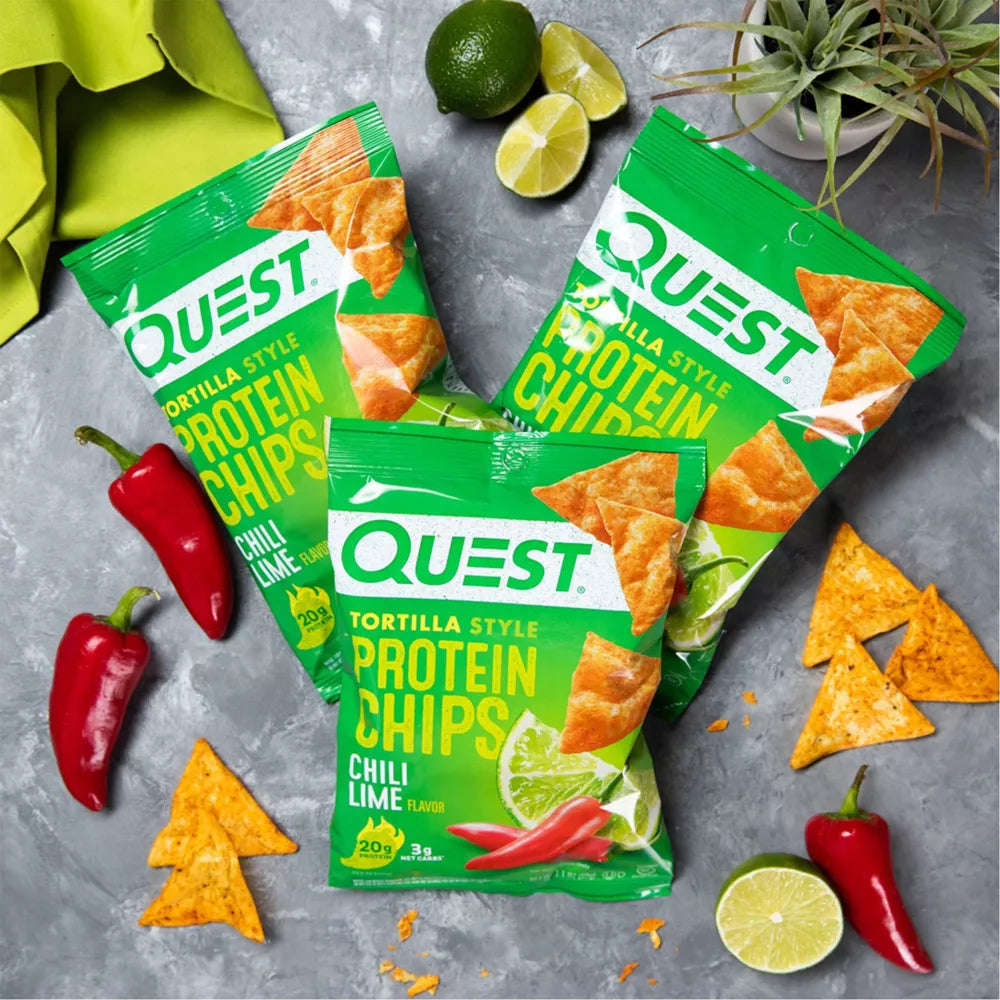 Quest Nutrition Tortilla Style Protein Chips, Chili Lime Flavor – High Protein, Low Carb Snack