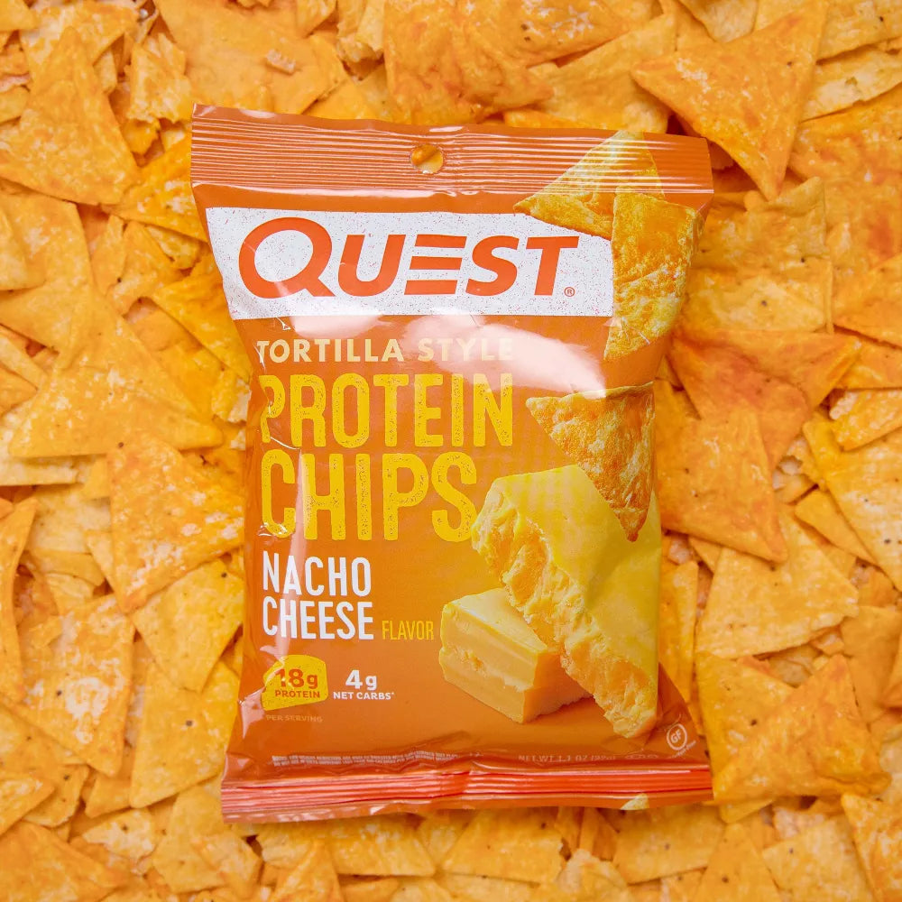 Quest Nutrition Tortilla Style Protein Chips, Nacho Cheese Flavor – High Protein, Low Carb Snack