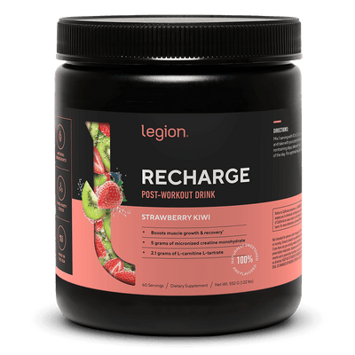 LEGION RECHARGE Post-Workout Supplement – Strawberry Kiwi Flavor | 60 Servings | Includes Creatine for Muscle Recovery, Strength & Endurance