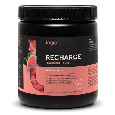 LEGION RECHARGE Post-Workout Supplement – Watermelon Flavor | Includes Creatine for Muscle Recovery, Strength & Endurance