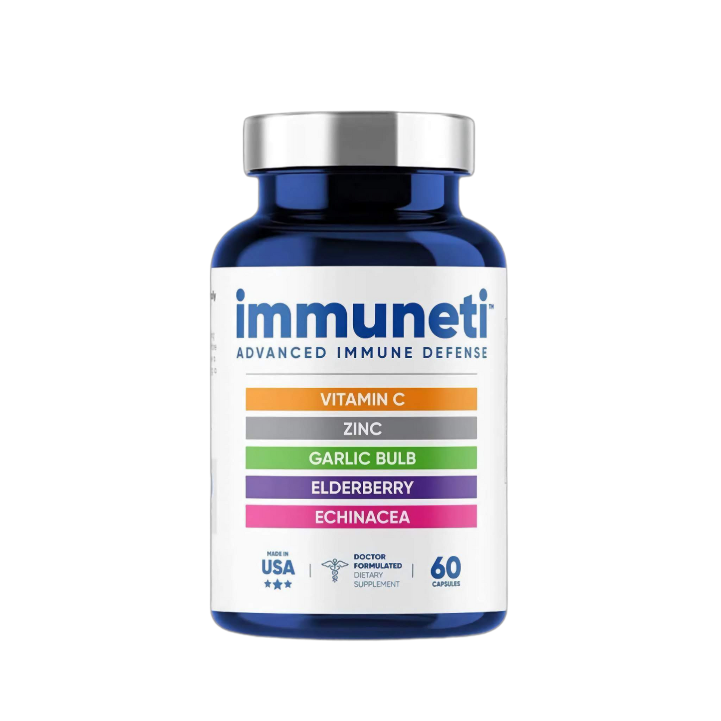 Immuneti 6-in-1 Immune Support – Vitamin C, D3, Zinc & Herbal Blend | Natural Immunity Booster