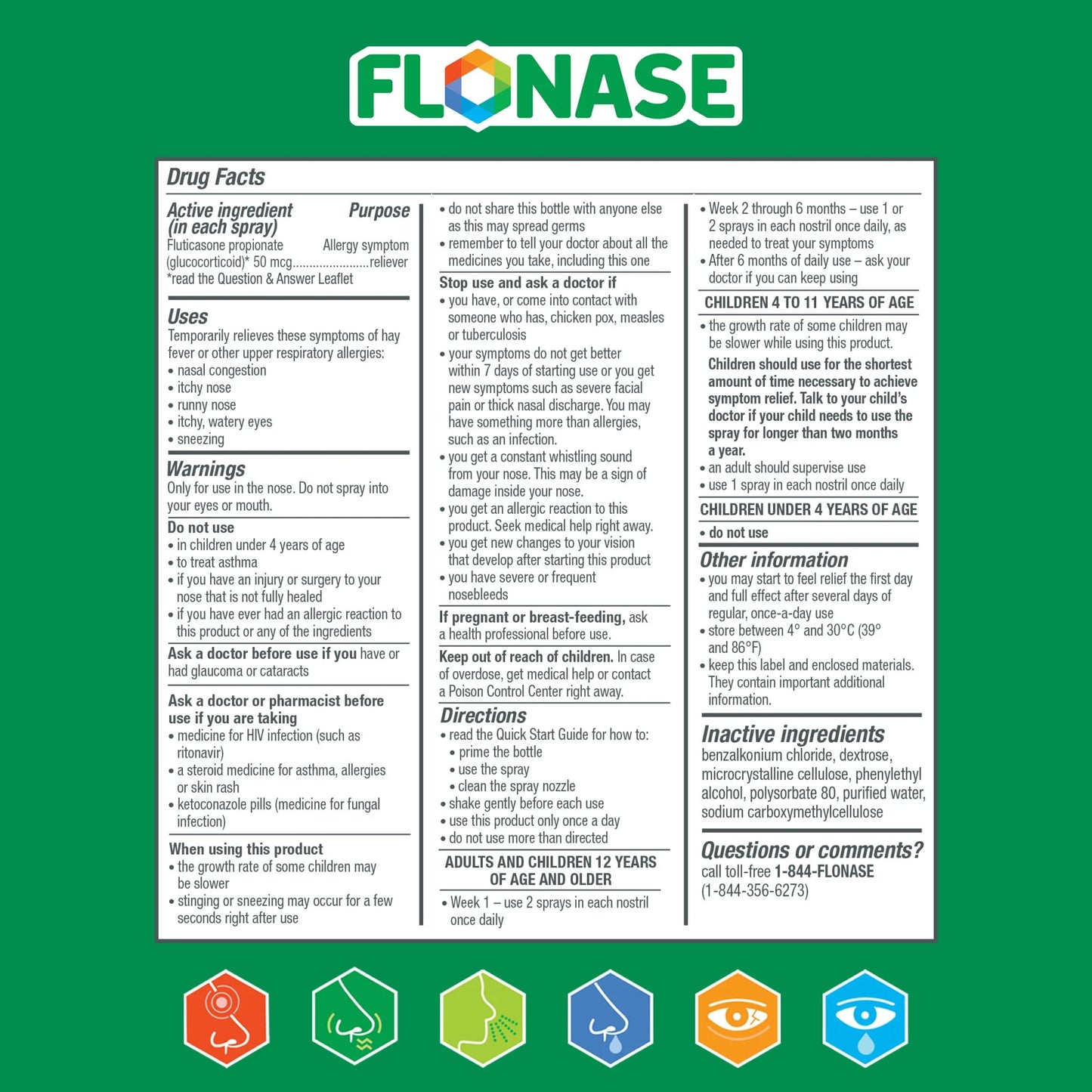 Flonase Allergy Relief Nasal Spray (144 Sprays) – 24-Hour Non-Drowsy Fluticasone Propionate