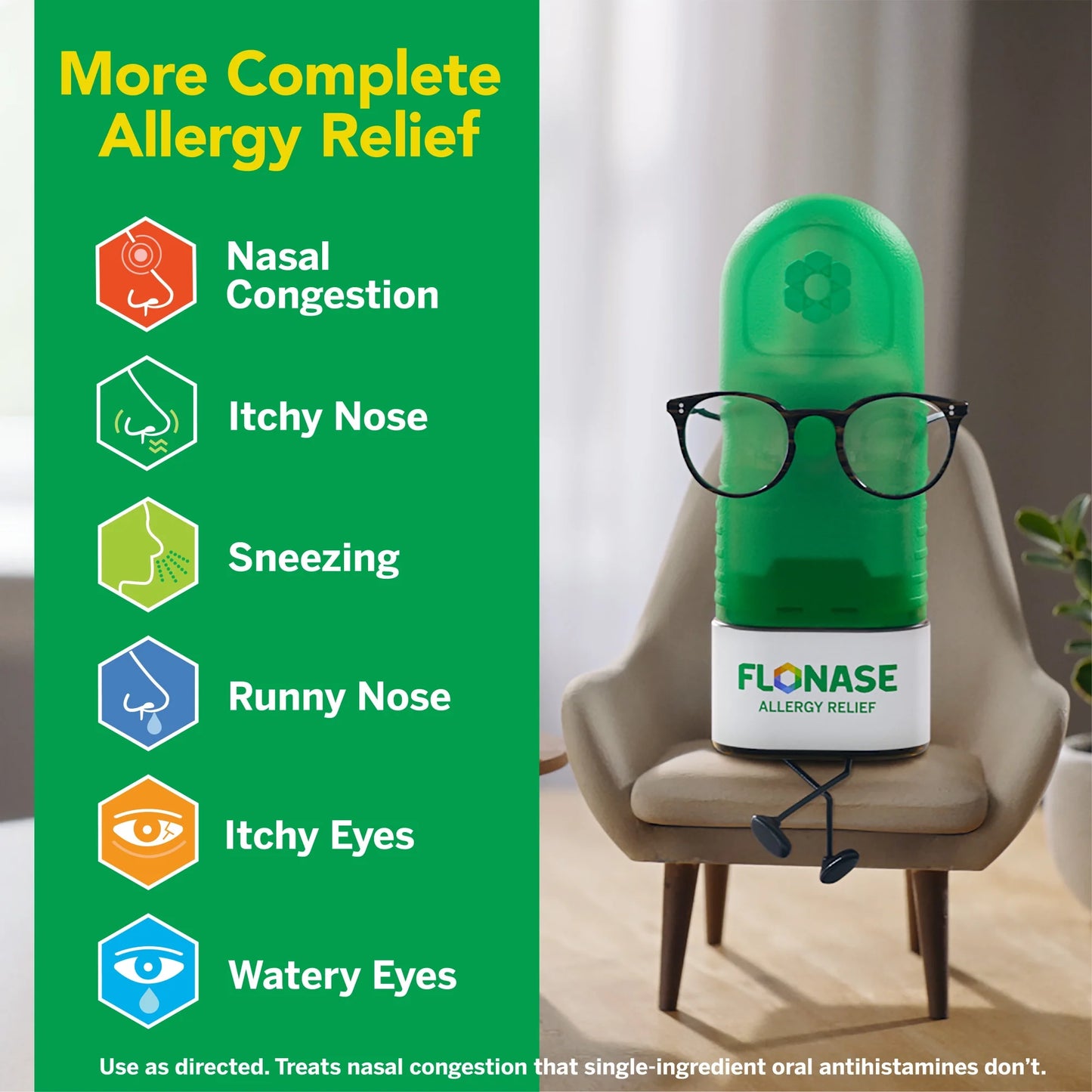 Flonase Allergy Relief Nasal Spray (144 Sprays) – 24-Hour Non-Drowsy Fluticasone Propionate