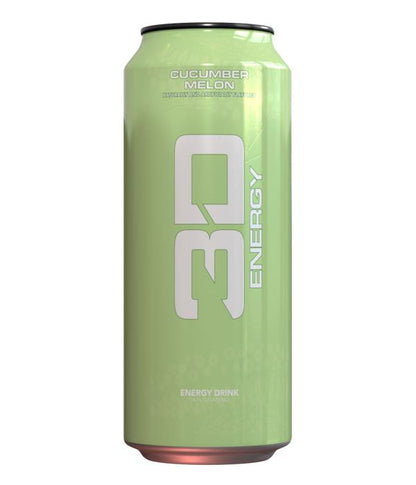 3D Energy Drink Sugar Free 200 mg Caffeine Cucumber Melon 16 FL OZ/ Pack of 12