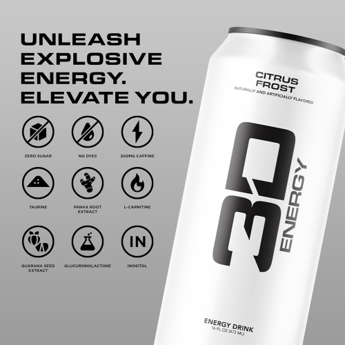 3D Energy Drink Sugar Free 200 mg Caffeine Citrus Frost 16 FL OZ/ Pack of 12