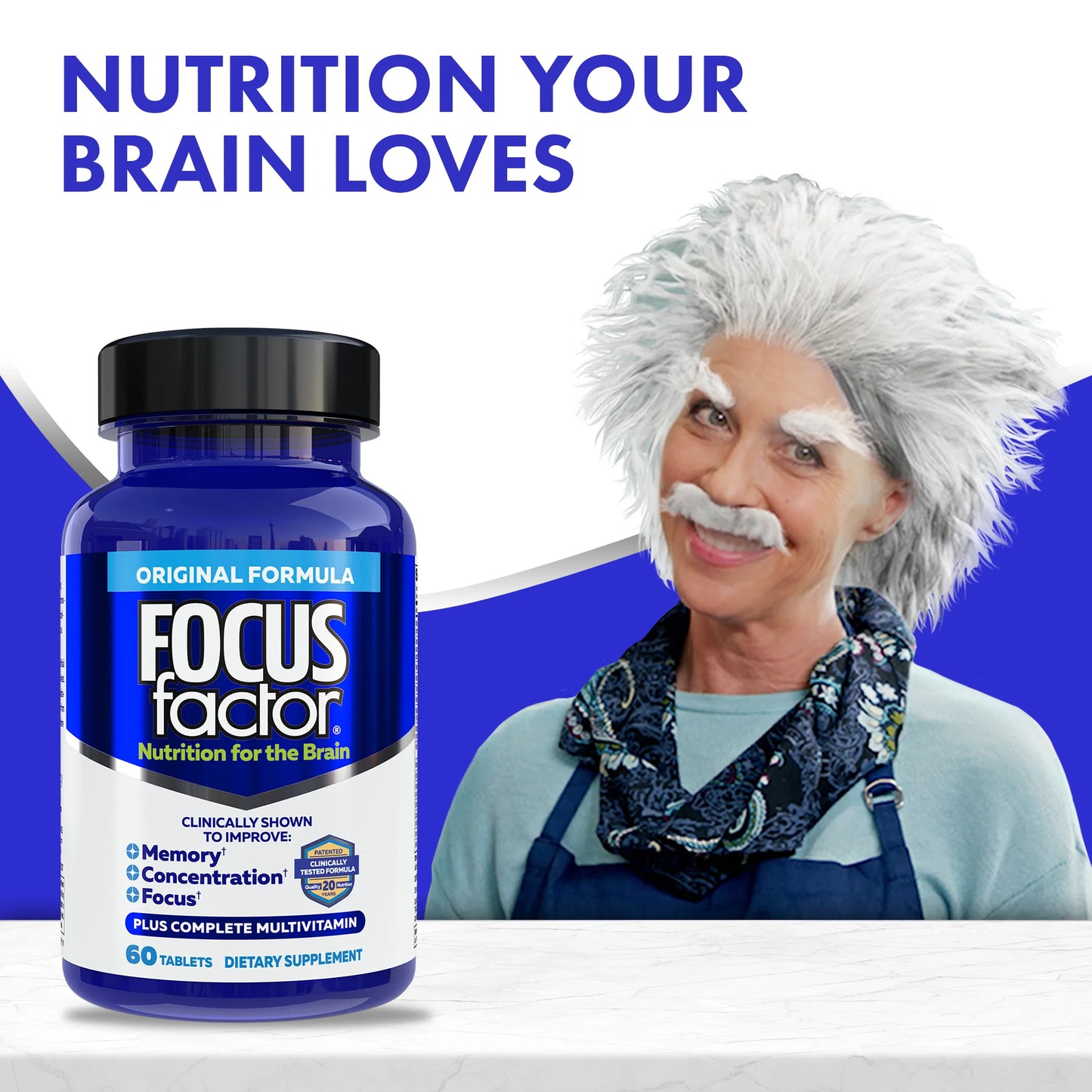 Focus Factor Original Brain Supplement – Memory & Concentration Support (60 Count)
