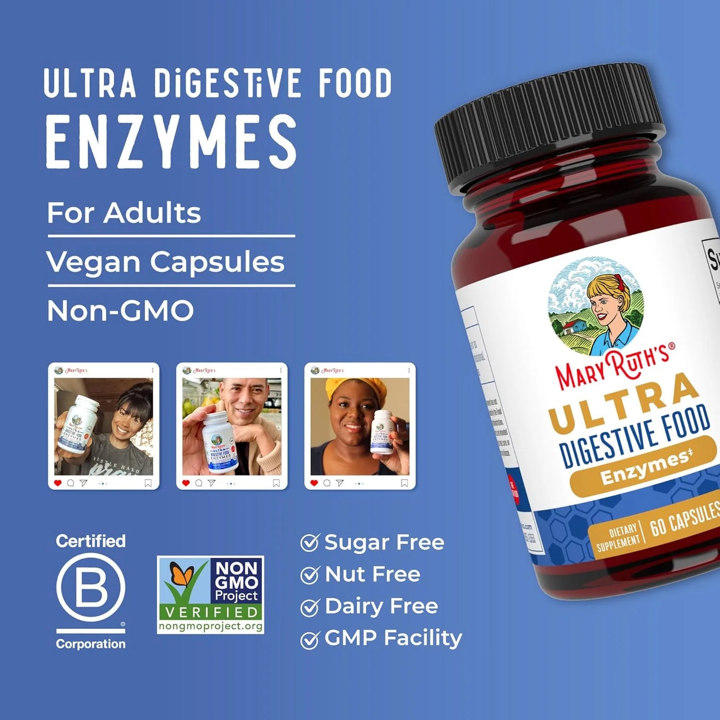 MaryRuth’s Advanced Digestive Enzymes Complex – Ultra-Strength Support (60 Capsules)