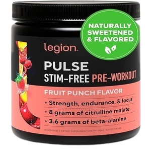 LEGION PULSE | FRUITPUNCH | CAFFEINE FREE PRE WORKOUT STIM FREE image 0