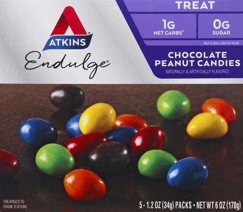 Atkins Endulge Chocolate Peanut Candies – Dessert Favorite | Sugar-Free, Low Carb, Keto-Friendly Snack | 20 Count