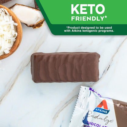 Atkins Endulge Chocolate Coconut Bar – Dessert Favorite | High Fiber, Low Sugar, Keto-Friendly Snack | 5 Count
