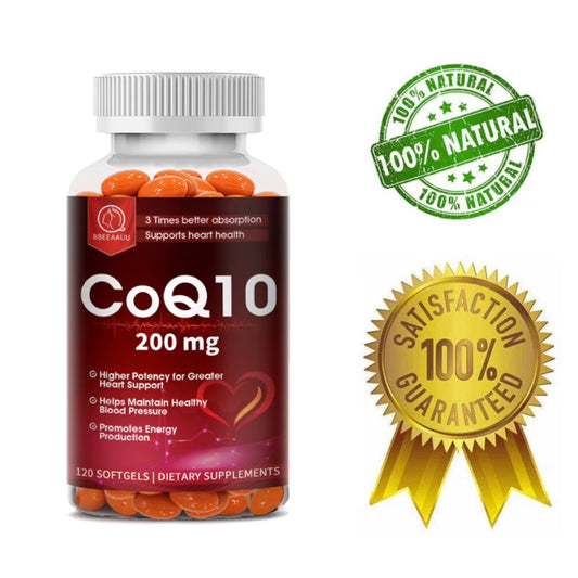 Beau CoQ10 200mg – Heart Health & Cardiovascular Support (120 Vegetarian Capsules)