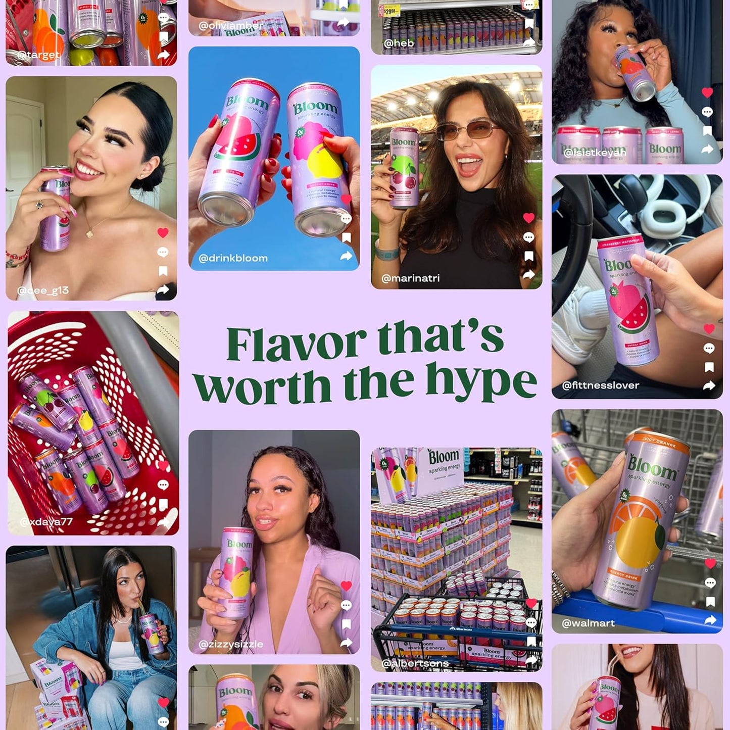 Bloom Nutrition Sparkling Energy Drink – Juicy Orange, 12oz (12 Pack)