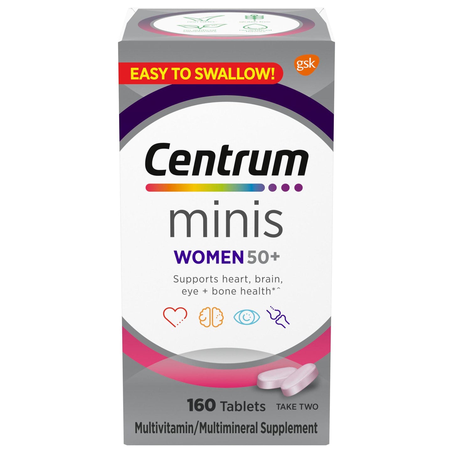 Centrum Minis Women 50+ Multivitamin – Heart, Bone & Eye Health Support (160 Count)