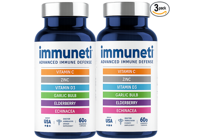 Immuneti - 6-in-1 Immune Support: Vit C, D3, Zinc, Elderberry, Garlic, Echinacea - 2 Pack