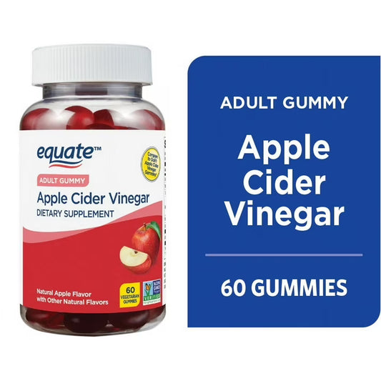 Equate Apple Cider Vinegar Dietary Supplement Gummies, 500 mg, 60 Ct