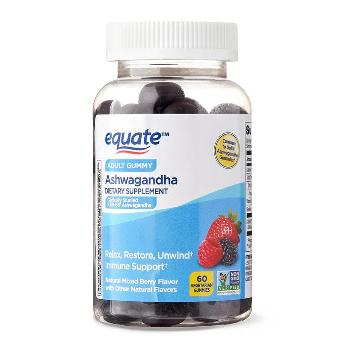 Equate Non-GMO Ashwagandha Dietary Supplement Gummies, 60 Ct
