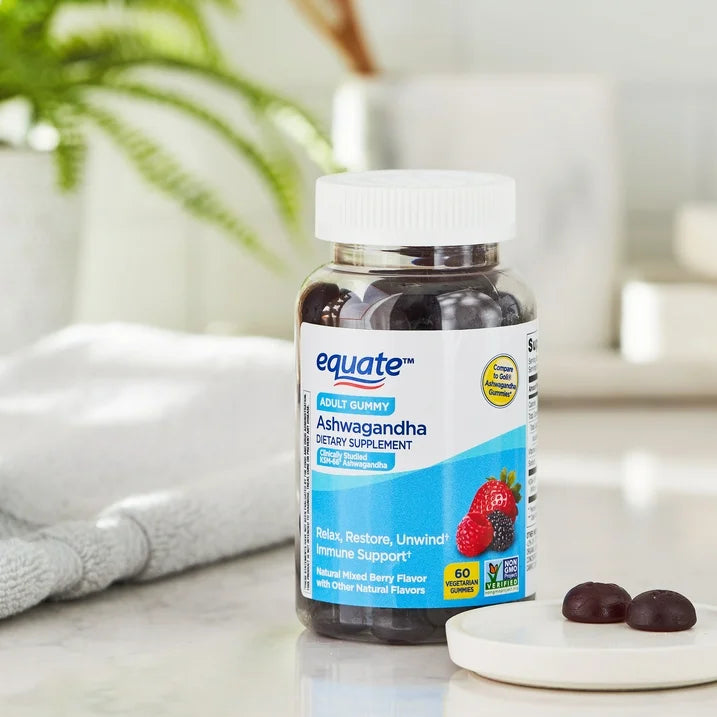 Equate Non-GMO Ashwagandha Dietary Supplement Gummies, 60 Ct