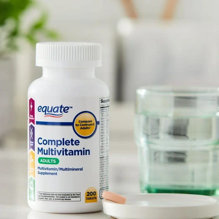 Equate Complete Adult Multivitamin/Multimineral Tablets, 200 Count, Comparable to Centrum® Adults