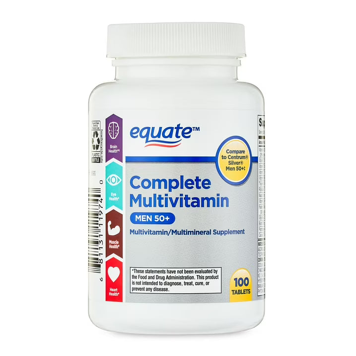 Equate Complete Multivitamin/Multimineral Tablets for Men 50+, Comparable to Centrum® Silver® Men 50+