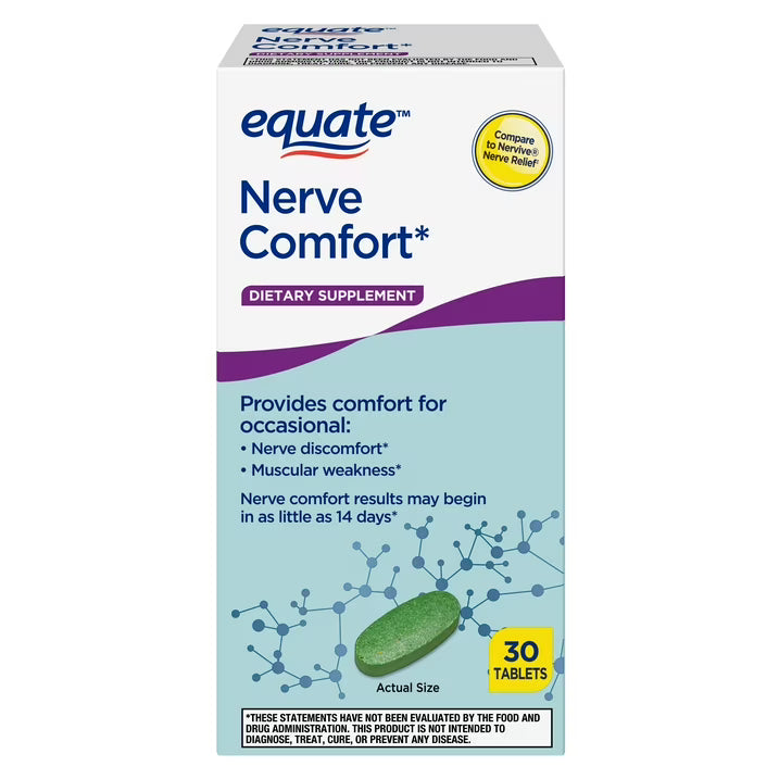 Equate Nerve Comfort Dietary Supplement Tablets, 30 Ct