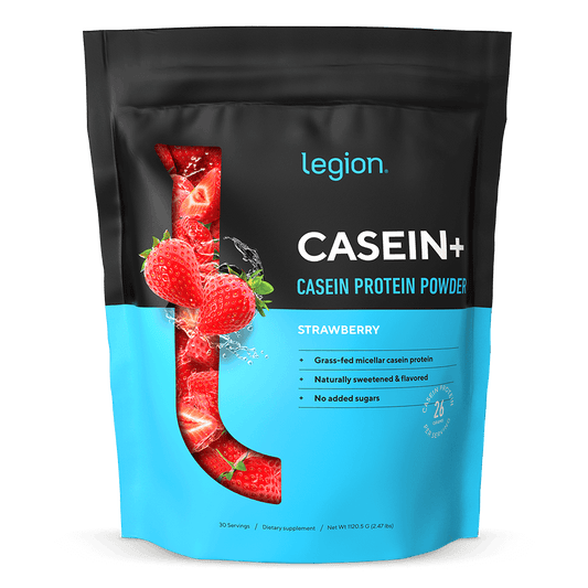 Legion Casein+ Micellar Casein Protein Powder – Strawberry Flavor | 25 Servings