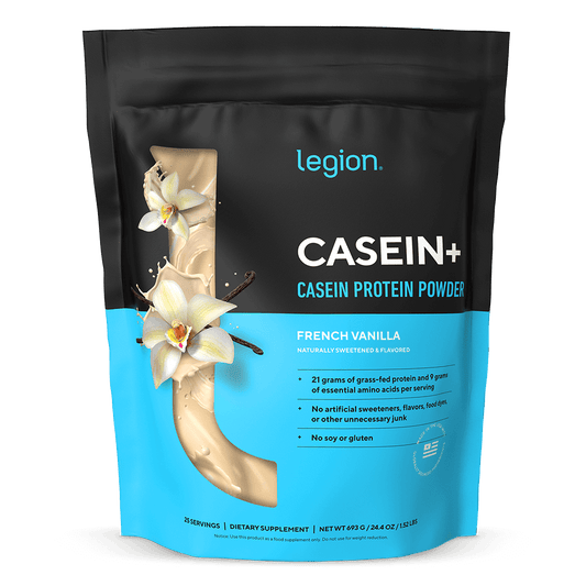 Legion Casein+ Micellar Casein Protein Powder – Vanilla Flavor | 25 Servings