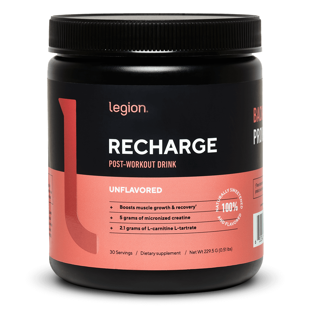 LEGION RECHARGE Post-Workout Recovery Supplement – Unflavored | Includes Creatine for Muscle Repair, Strength & Endurance