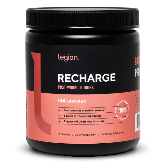 LEGION RECHARGE Post-Workout Recovery Supplement – Unflavored | Includes Creatine for Muscle Repair, Strength & Endurance