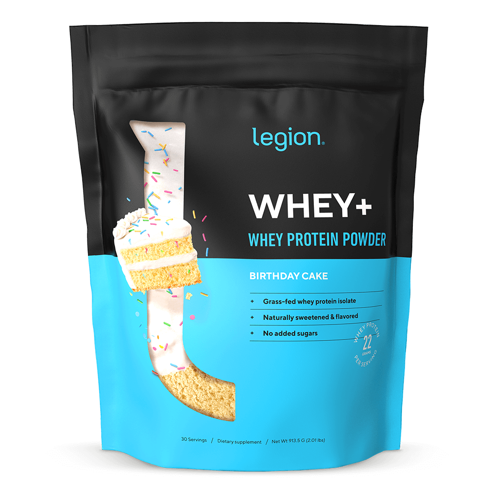 Legion Whey+ Whey Protein Isolate – Birthday Cake Flavor | 30 Servings