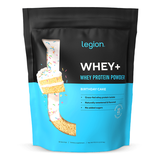 Legion Whey+ Whey Protein Isolate – Birthday Cake Flavor | 30 Servings